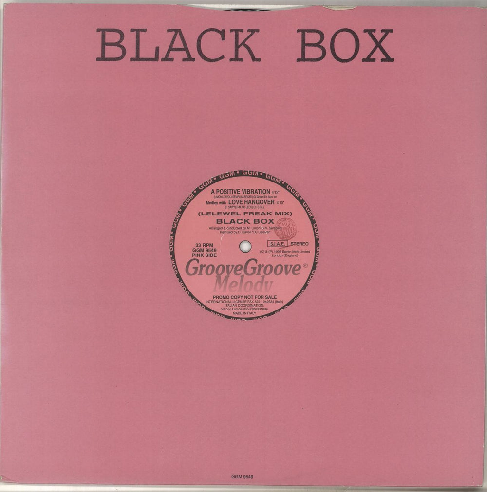 Black Box A Positive Vibration (Part II) Italian Promo 12" vinyl single (12 inch record / Maxi-single)