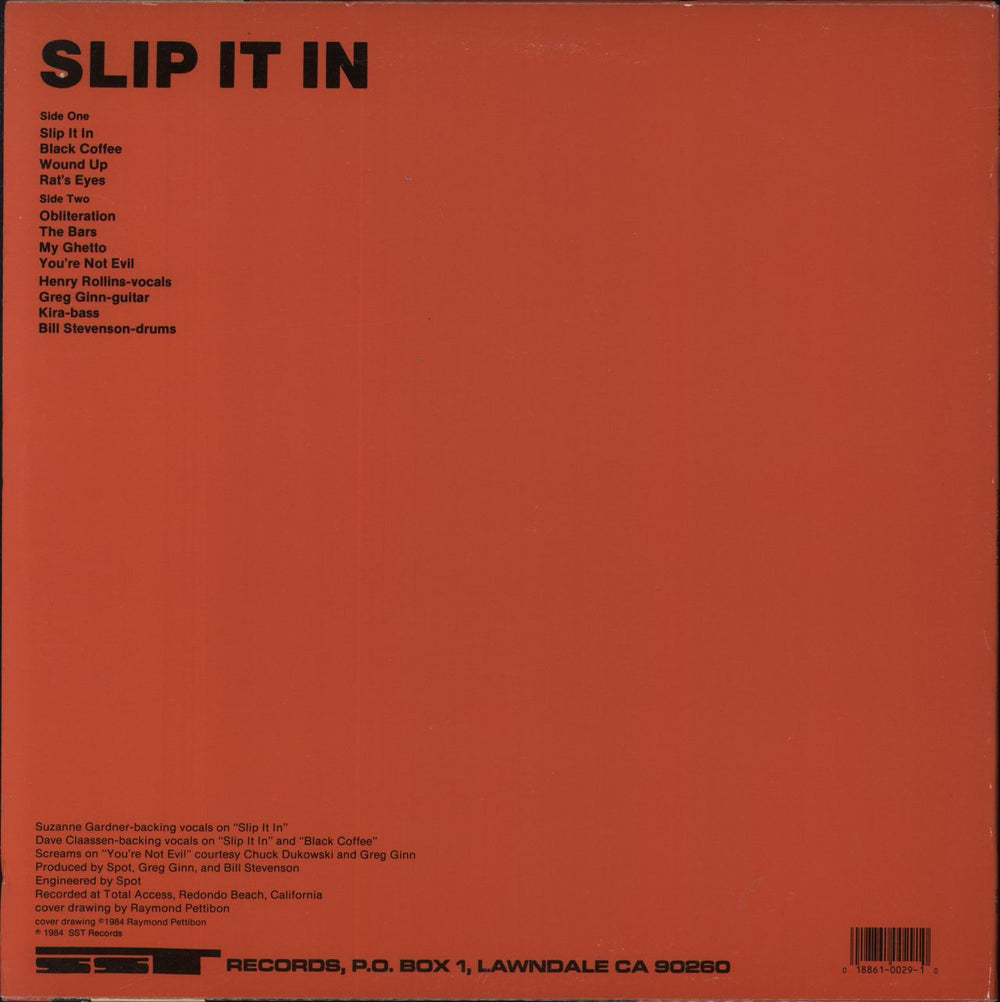 Black Flag Slip It In - Translucent Red Vinyl US vinyl LP album (LP record)