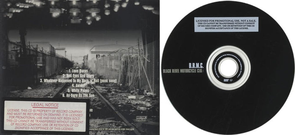 Black Rebel Motorcycle Club B.R.M.C. US Promo CD album (CDLP) RBCCDBR462082