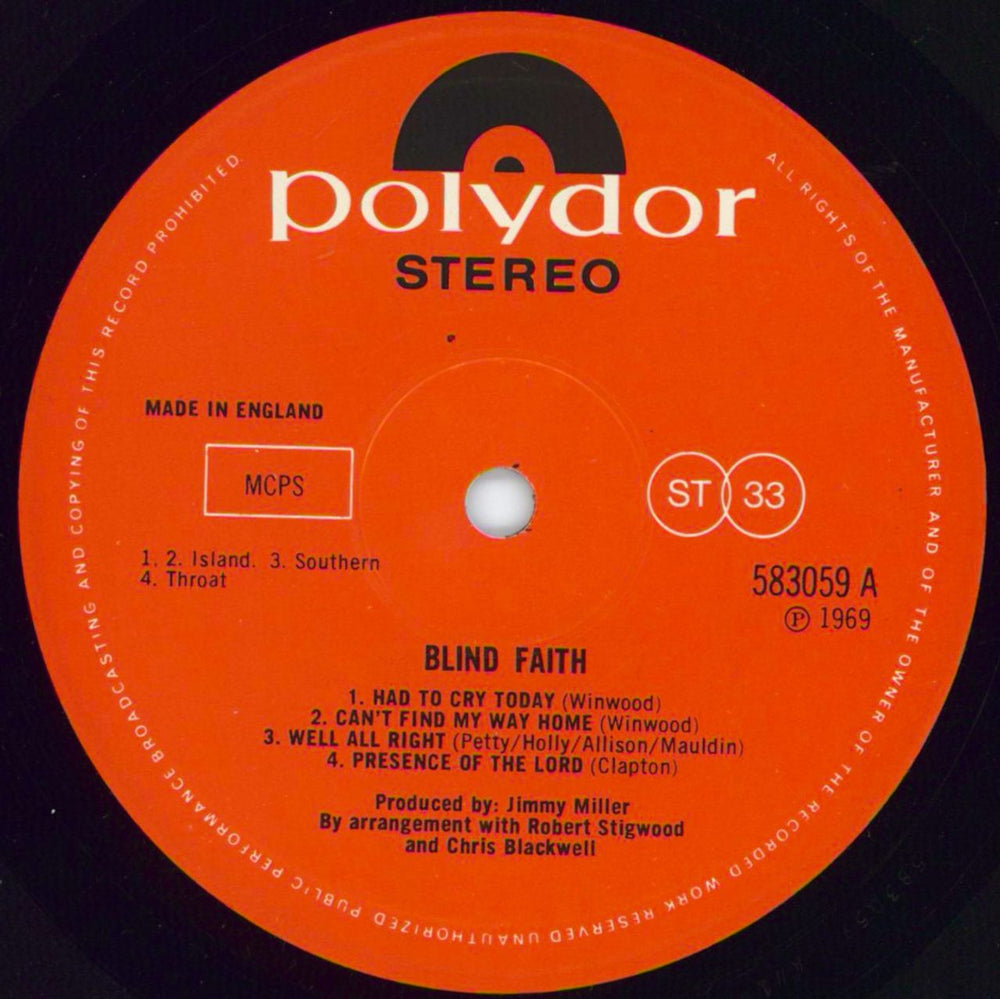 Blind Faith Blind Faith - 2nd UK vinyl LP album (LP record) B-FLPBL771529