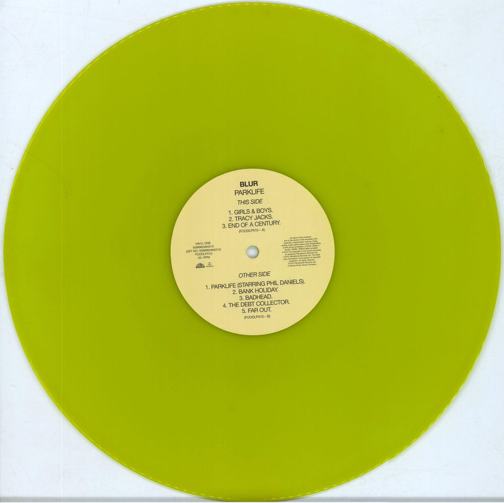 Blur Parklife - 180gm Yellow Vinyl UK 2-LP vinyl record set (Double LP Album) BLR2LPA811621