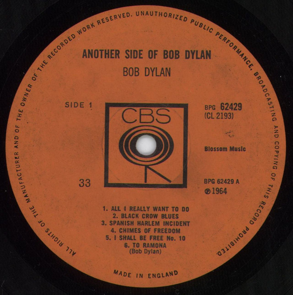 Bob Dylan Another Side Of Bob Dylan - 1st - F/B UK vinyl LP album (LP record) DYLLPAN815331