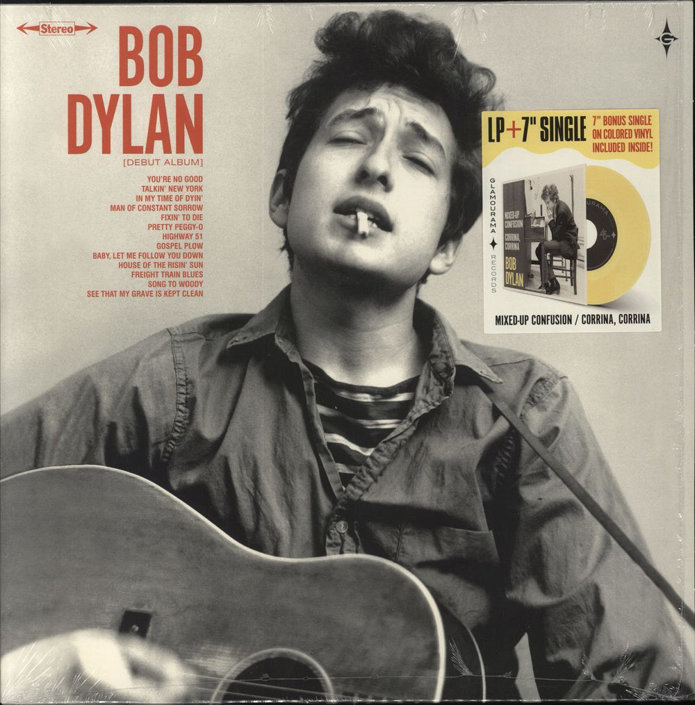 Bob Dylan Bob Dylan [Debut Album] + Bonus Yellow 7" + Shrink UK vinyl LP album (LP record) 660150