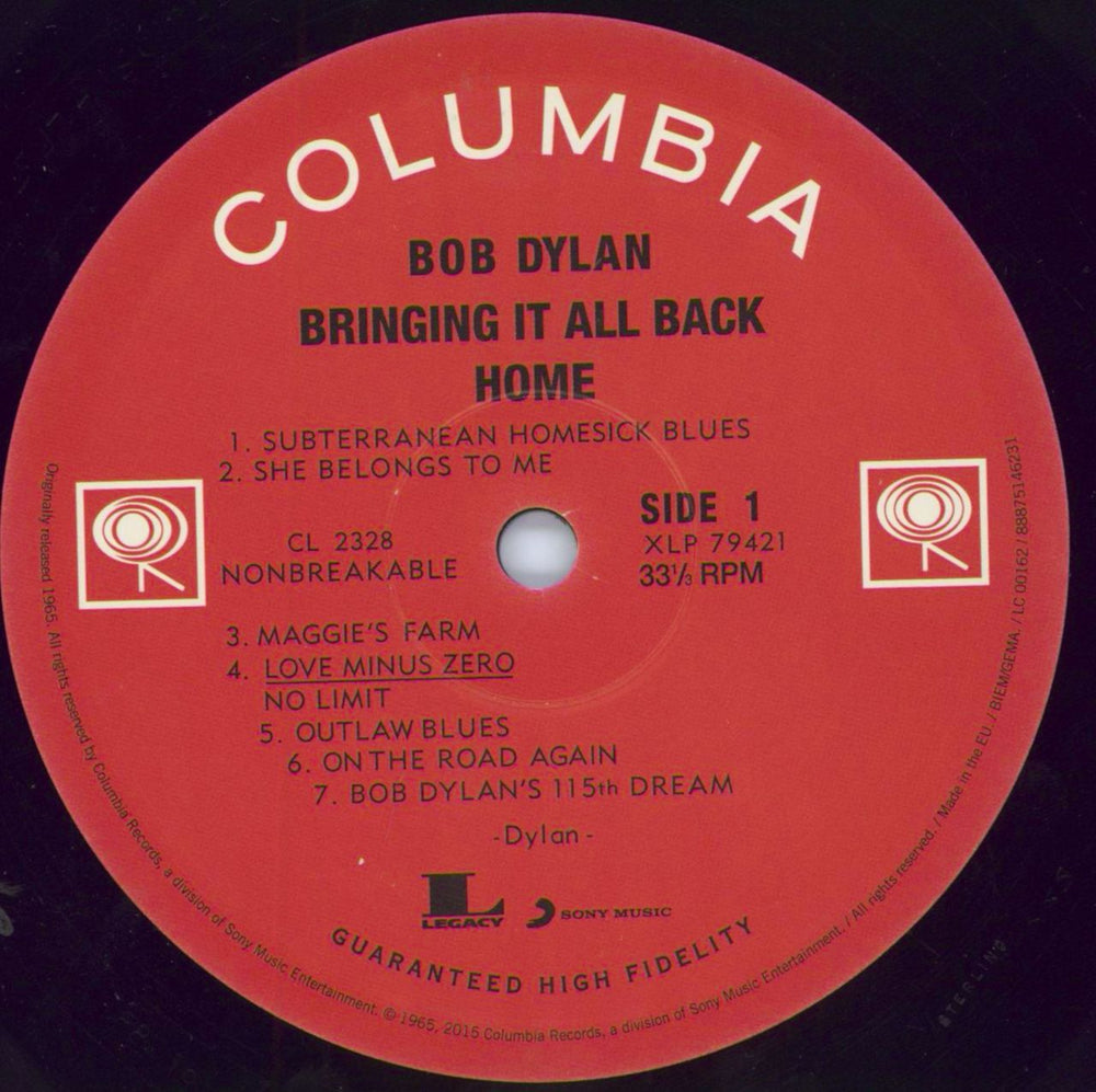 Bob Dylan Bringing It All Back Home - Mono - US vinyl LP album (LP record) DYLLPBR799090