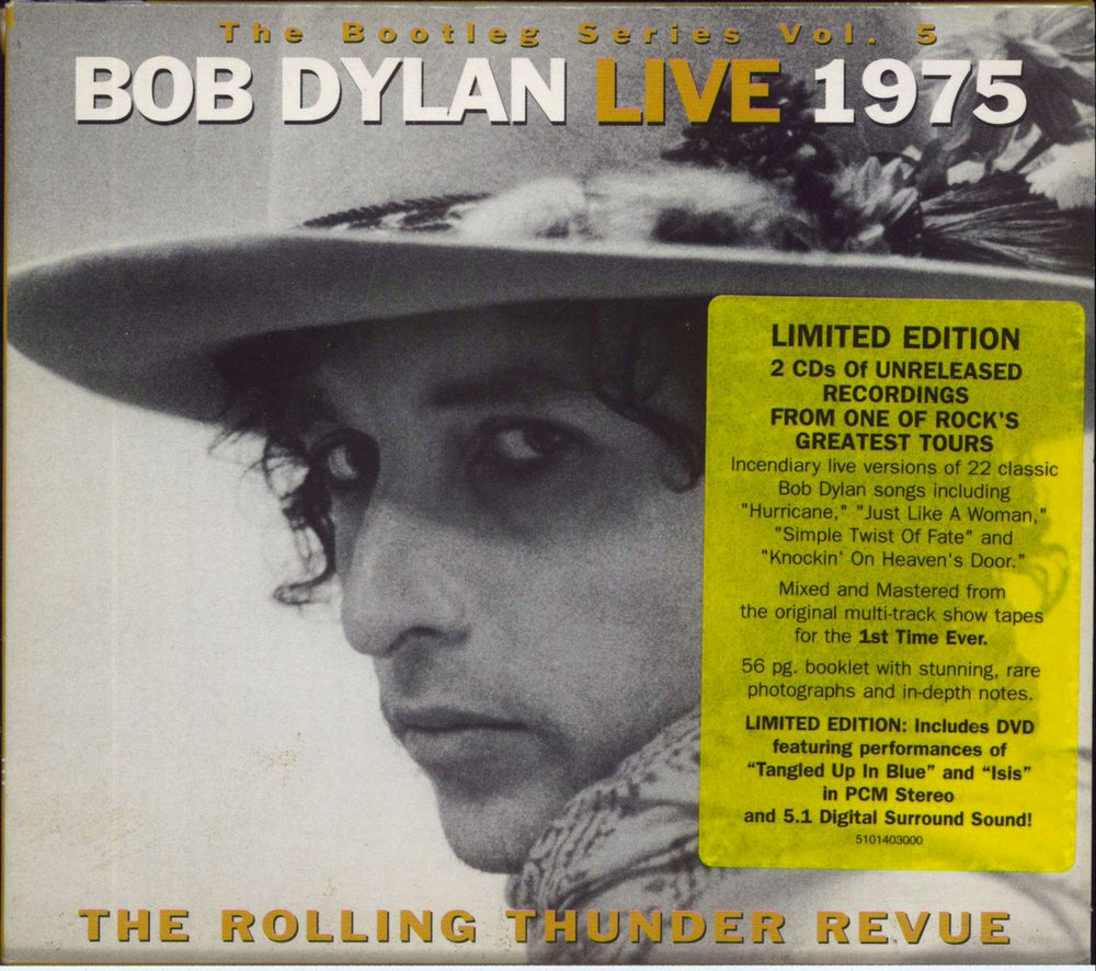 Bob Dylan Live 1975 : The Rolling Thunder Revue - Stickered Slipcase UK 3-disc CD/DVD Set 5101403000