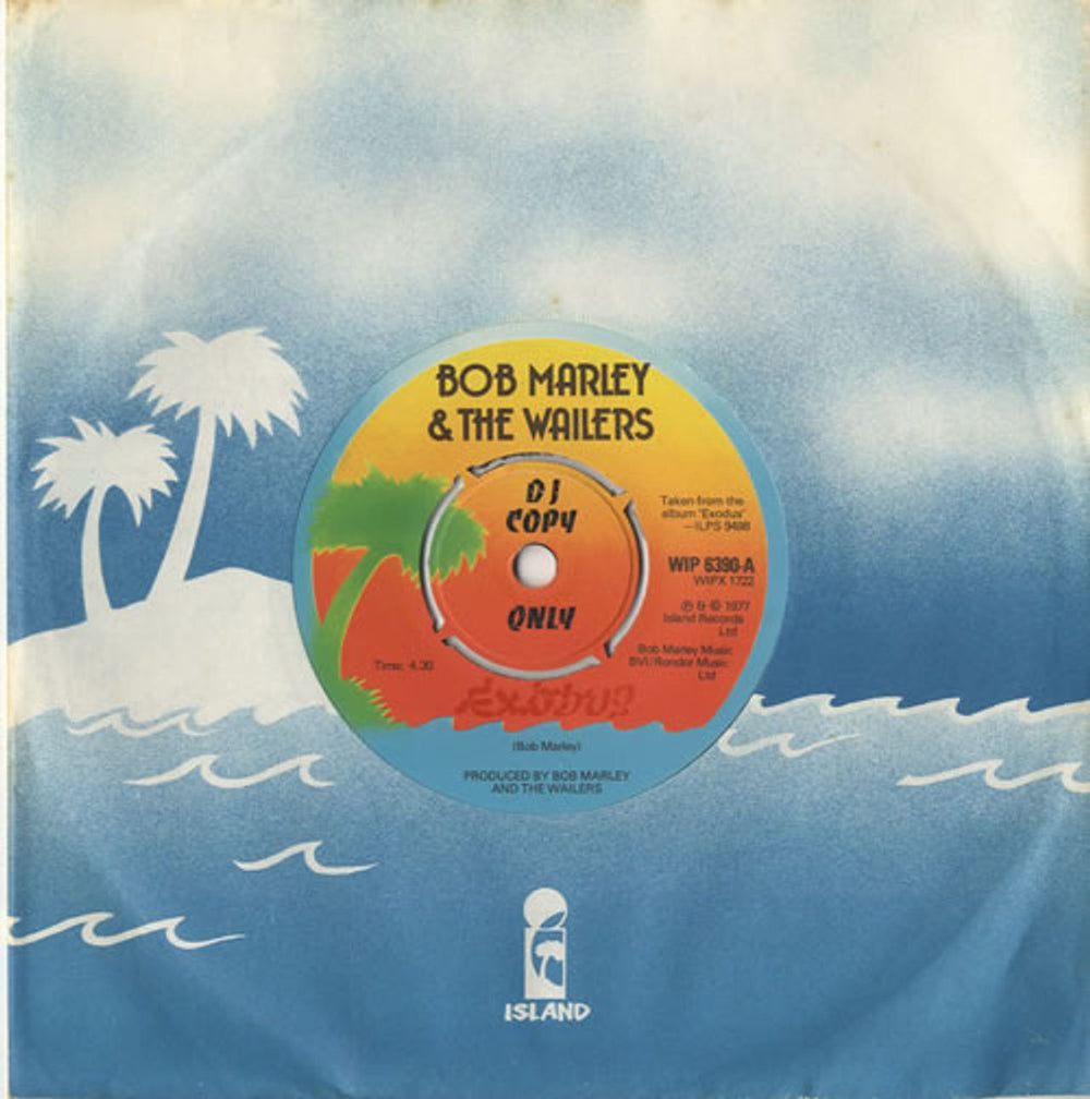 Bob Marley & The Wailers Exodus UK Promo 7" vinyl single (7 inch record / 45) WIP6390