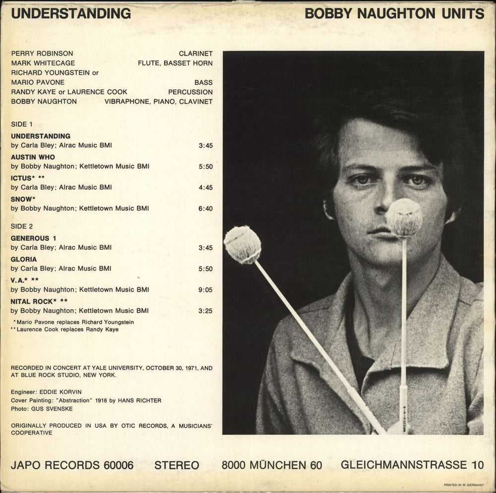 Bobby Naughton Understanding German vinyl LP album (LP record)