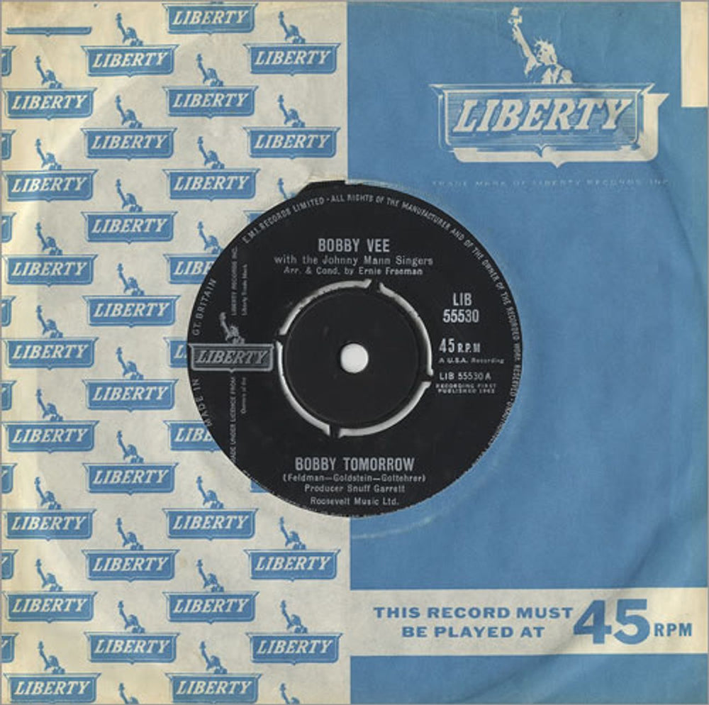 Bobby Vee Bobby Tomorrow UK 7" vinyl single (7 inch record / 45) LIB55530