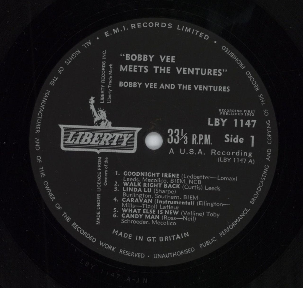 Bobby Vee Meets The Ventures UK vinyl LP album (LP record)