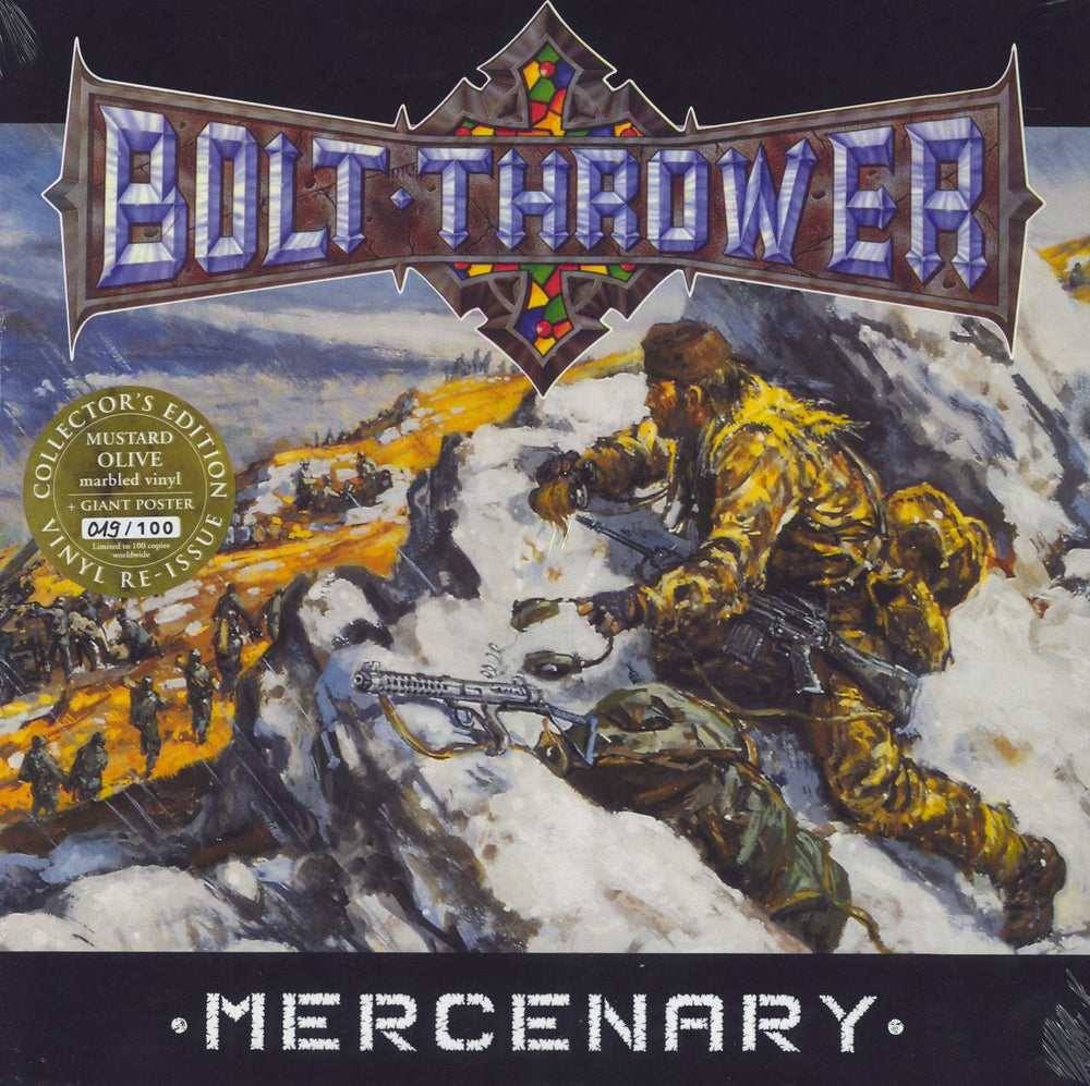 Bolt Thrower Mercenary - Mustard Olive Marble Vinyl + Poster - Sealed UK vinyl LP album (LP record) 3984-14147-1