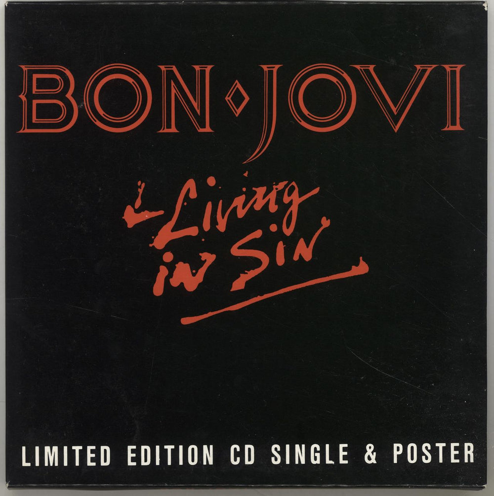 Bon Jovi Living In Sin - 7" Size Pack UK CD single (CD5 / 5") JOVCD7