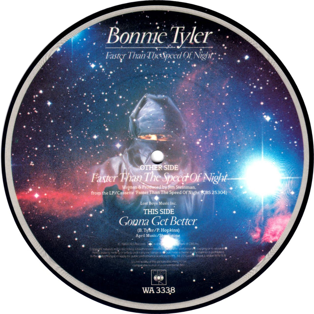 Bonnie Tyler Faster Than The Speed Of Night UK 7" vinyl picture disc (7 inch picture disc single) BTY7PFA27673