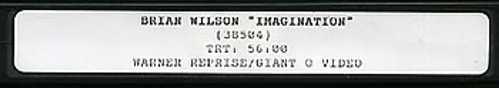 Brian Wilson Imagination US Promo video (VHS or PAL or NTSC) BWIVIIM158896