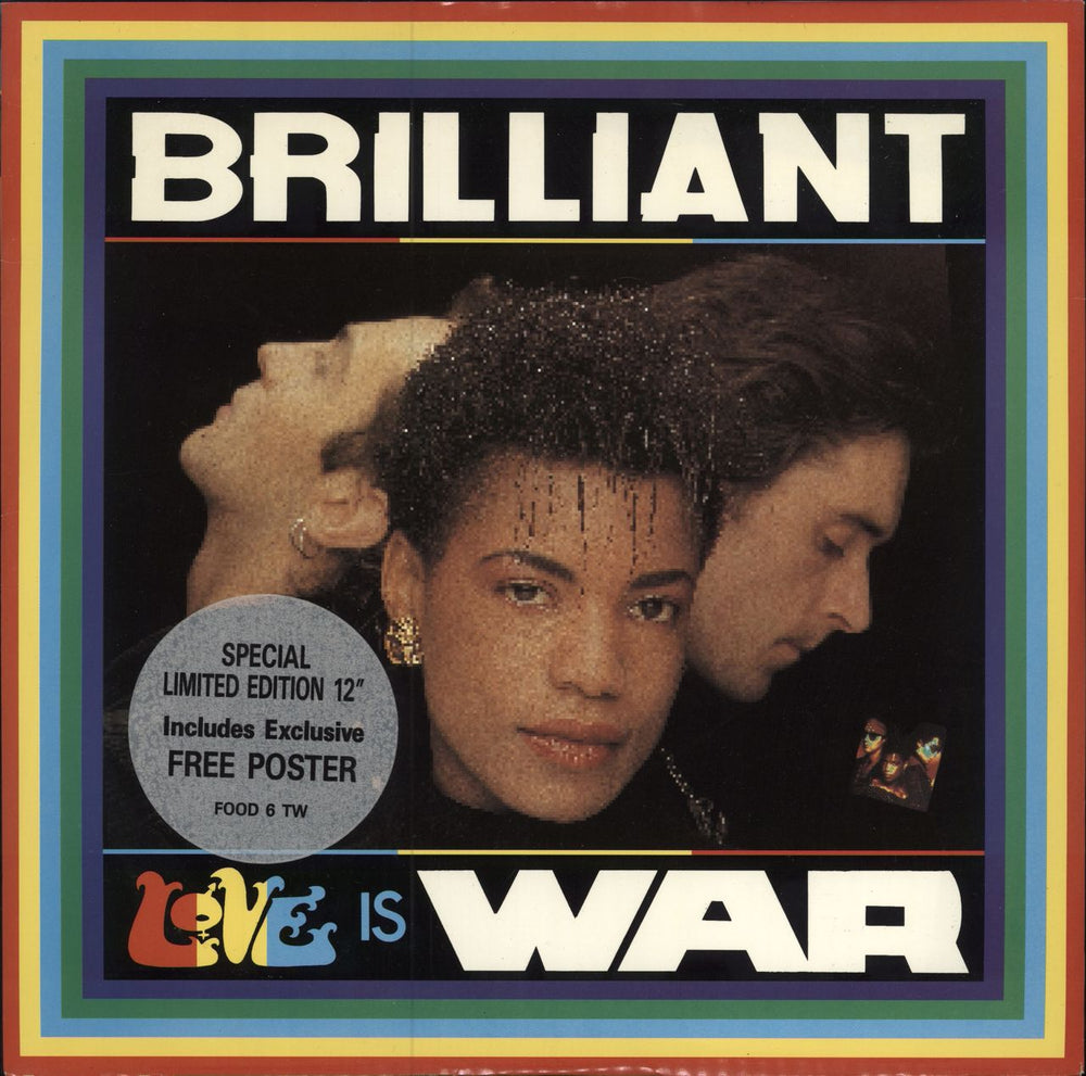 Brilliant Love Is War + Poster UK 12" vinyl single (12 inch record / Maxi-single) FOOD6T
