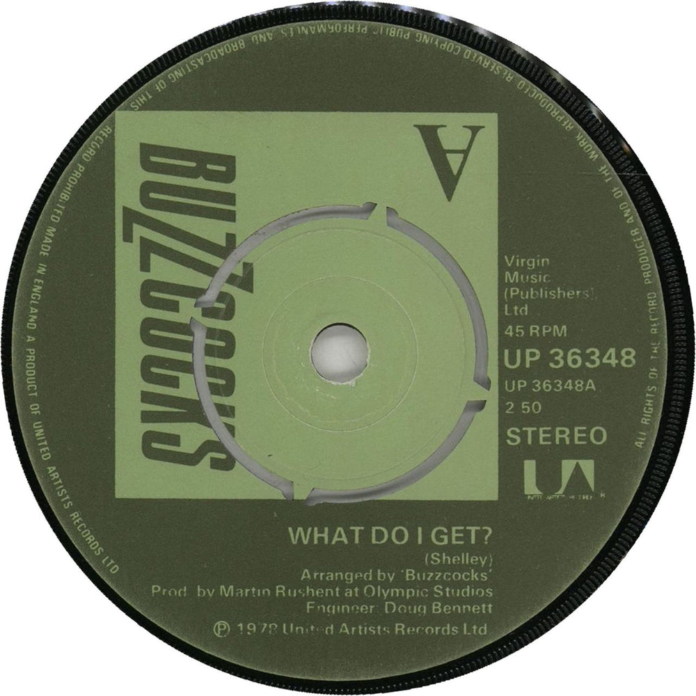Buzzcocks What Do I Get UK 7" vinyl single (7 inch record / 45) UP36348