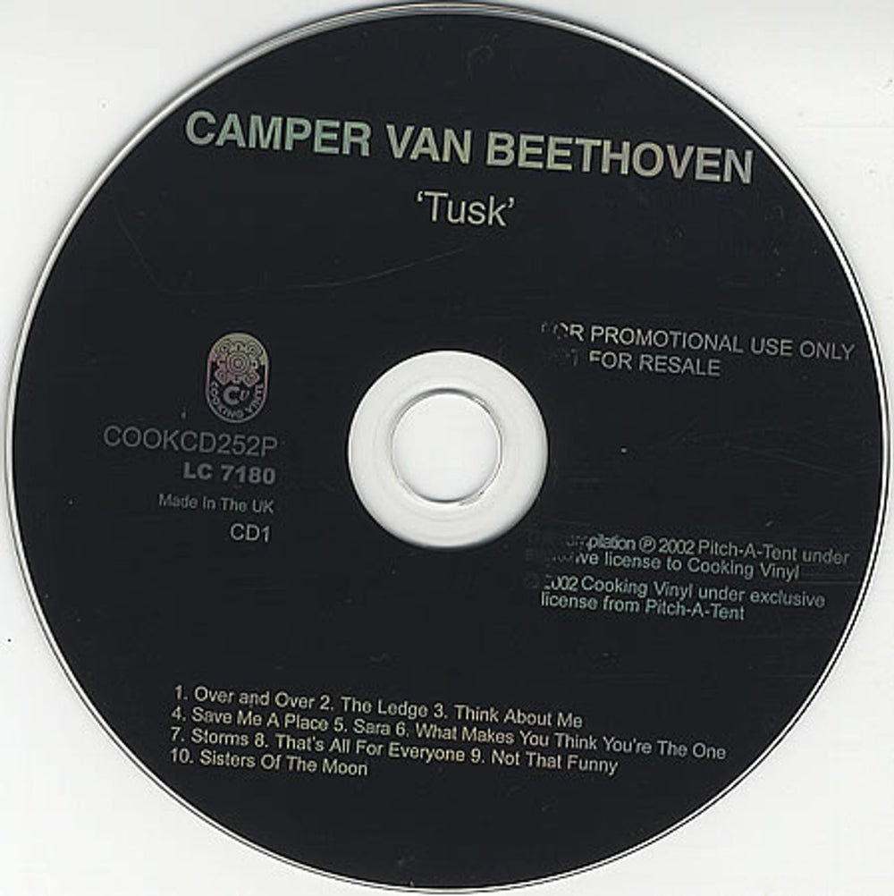 Camper Van Beethoven Tusk UK Promo 2 CD album set (Double CD) CVB2CTU395223