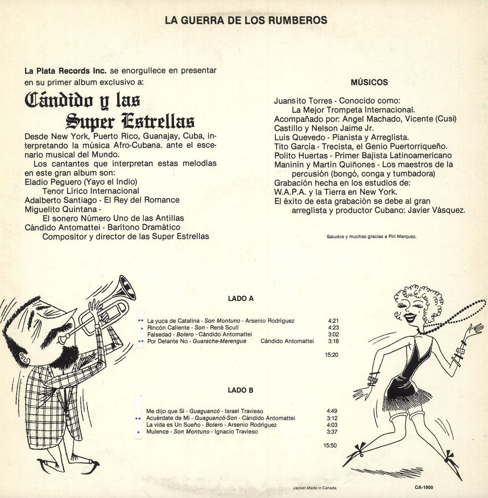 Cándido Y Las Super Estrellas La Guerra De Los Rumberos US vinyl LP album (LP record) 1E0LPLA747852