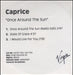 Caprice Once Around The Sun UK Promo CD-R acetate CD ACETATE