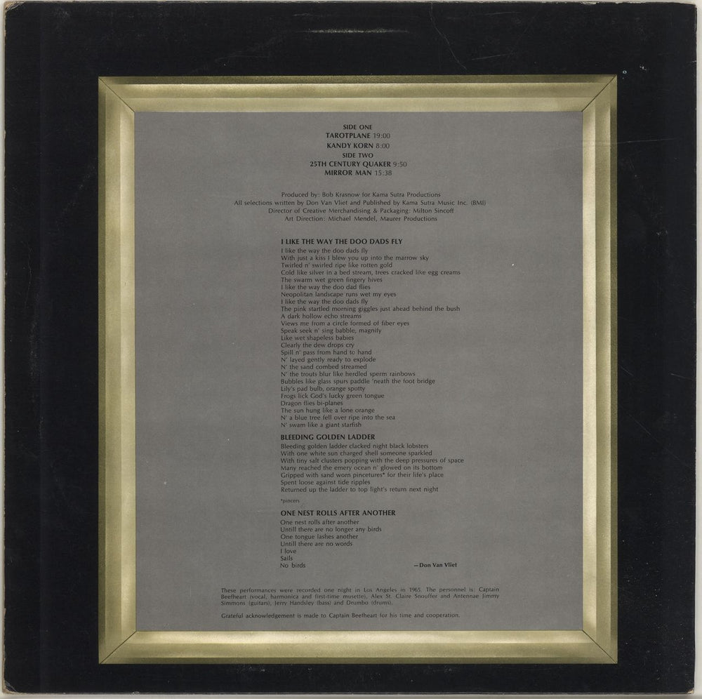 Captain Beefheart & Magic Band Mirror Man - 2nd US vinyl LP album (LP record)