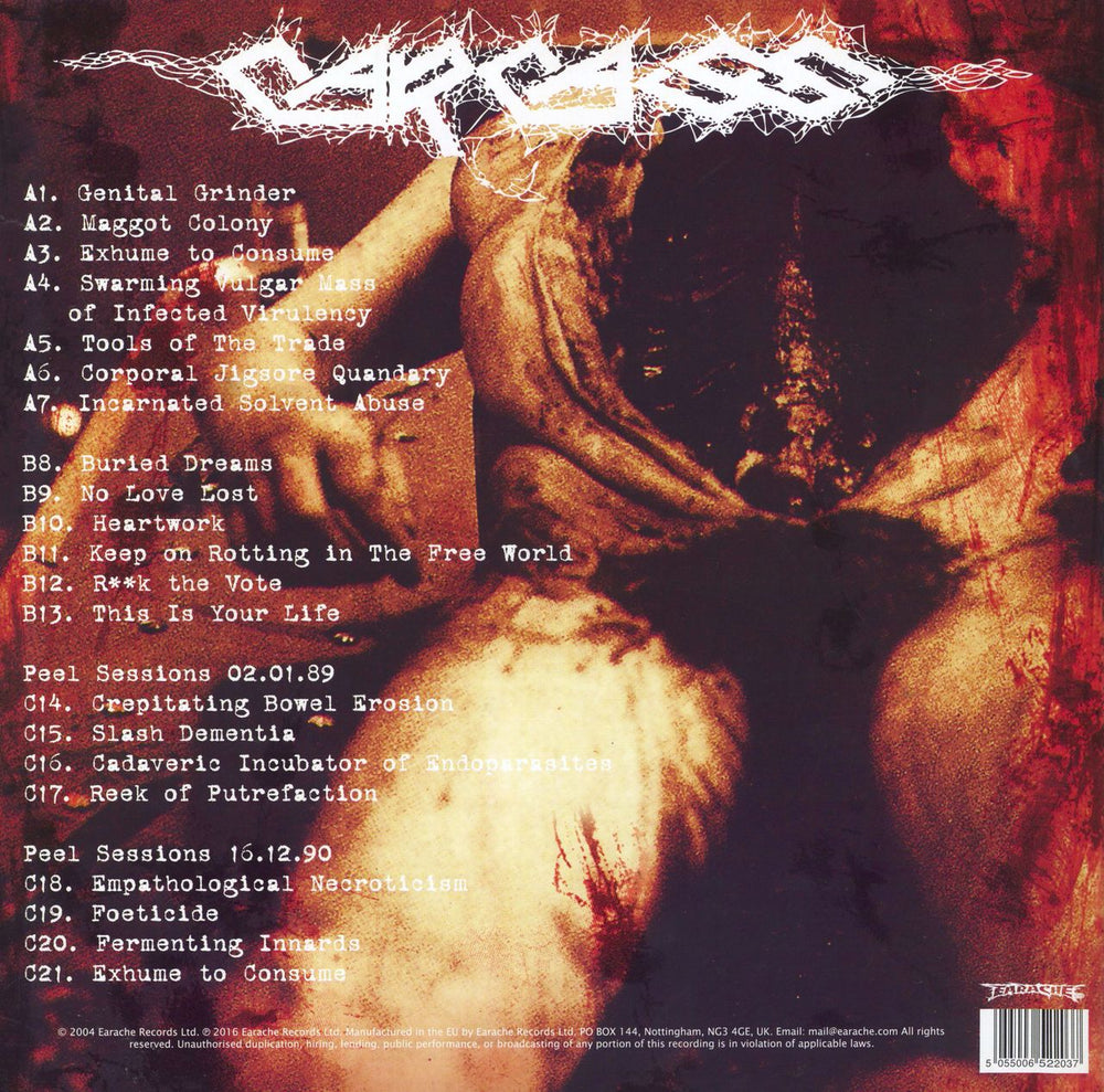 Carcass Choice Cuts - Red Vinyl UK 2-LP vinyl record set (Double LP Album) 5055006522037