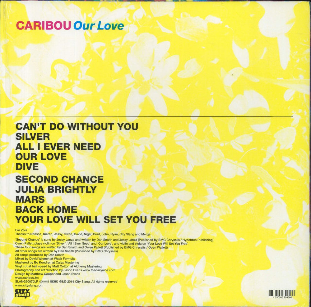 Caribou Our Love - 180gm Vinyl - Opened hype-stickered shrink UK vinyl LP album (LP record) 4250506809560