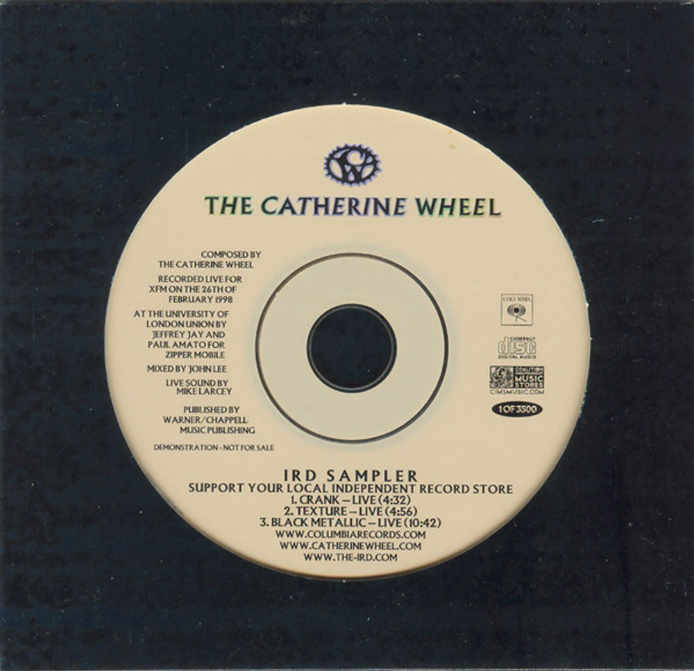 Catherine Wheel IRD Sampler US Promo CD single (CD5 / 5") CSK12949