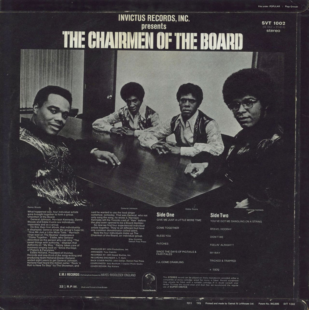 Chairmen Of The Board The Chairmen Of The Board UK vinyl LP album (LP record)