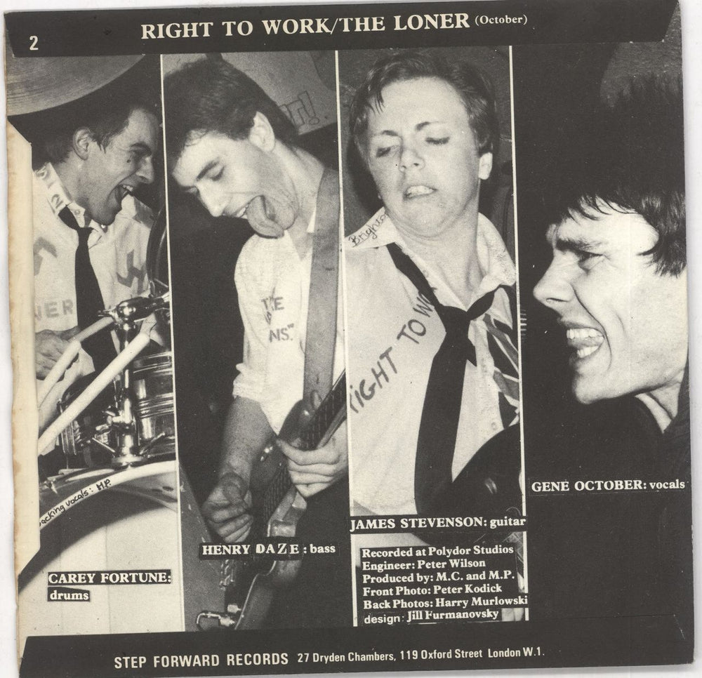 Chelsea Right To Work UK 7" vinyl single (7 inch record / 45) CSA07RI569331