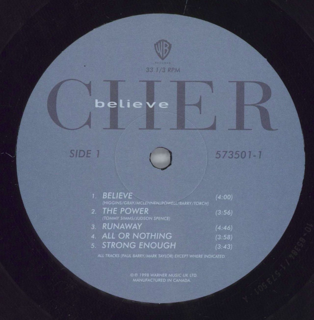 Cher Believe + Metallic Sleeve US vinyl LP album (LP record) CHELPBE821148