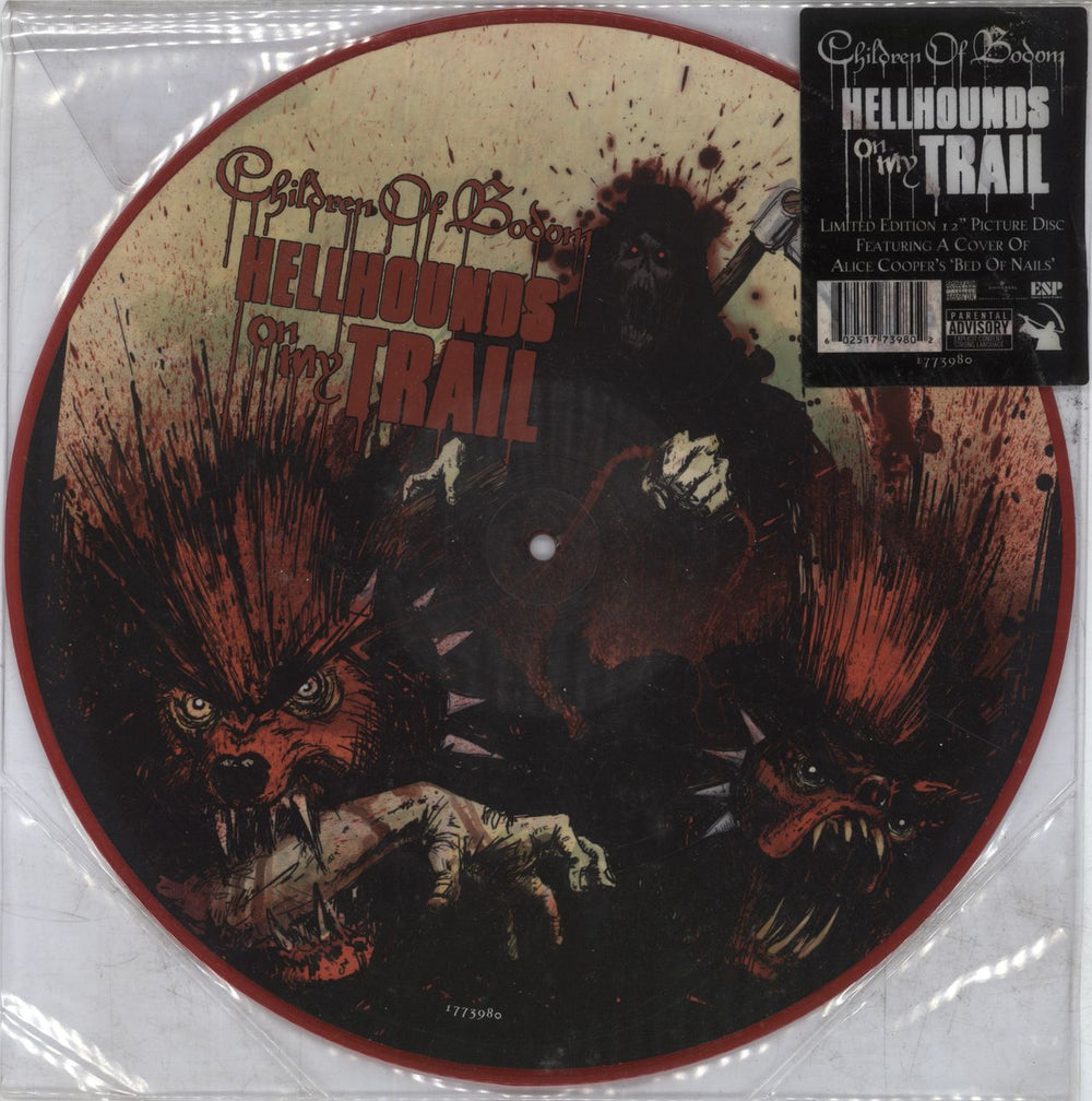 Children Of Bodom Hellhounds On My Trail UK 12" vinyl picture disc (12 inch picture record) 1773980