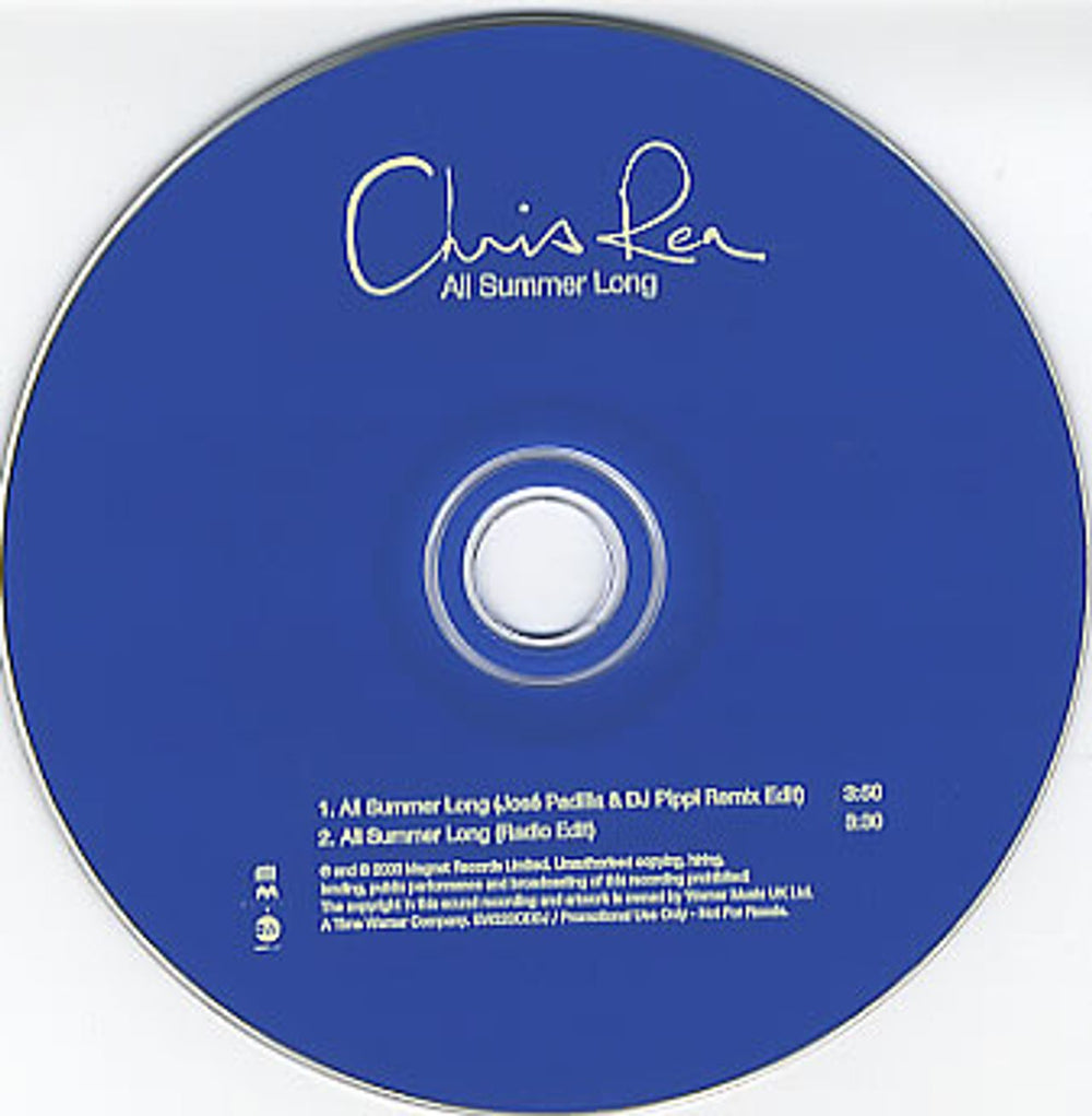 Chris Rea All Summer Long UK Promo CD single (CD5 / 5") REAC5AL164231