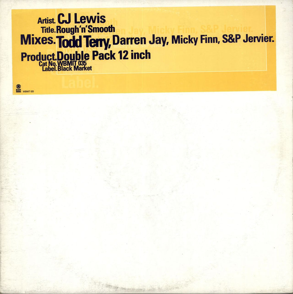 CJ Lewis Rough 'n' Smooth UK Promo 12" vinyl single (12 inch record / Maxi-single) WBMIT035