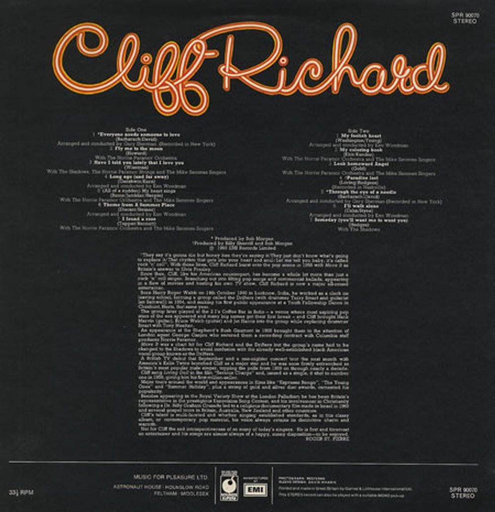 Cliff Richard Everyone Needs Someone To Love UK vinyl LP album (LP record) RICLPEV227612