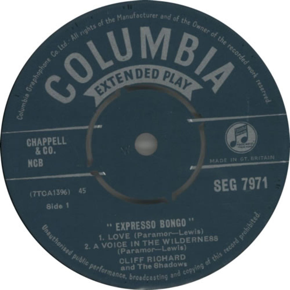 Cliff Richard Expresso Bongo EP - 1st - VG UK 7" vinyl single (7 inch record / 45) RIC07EX629357