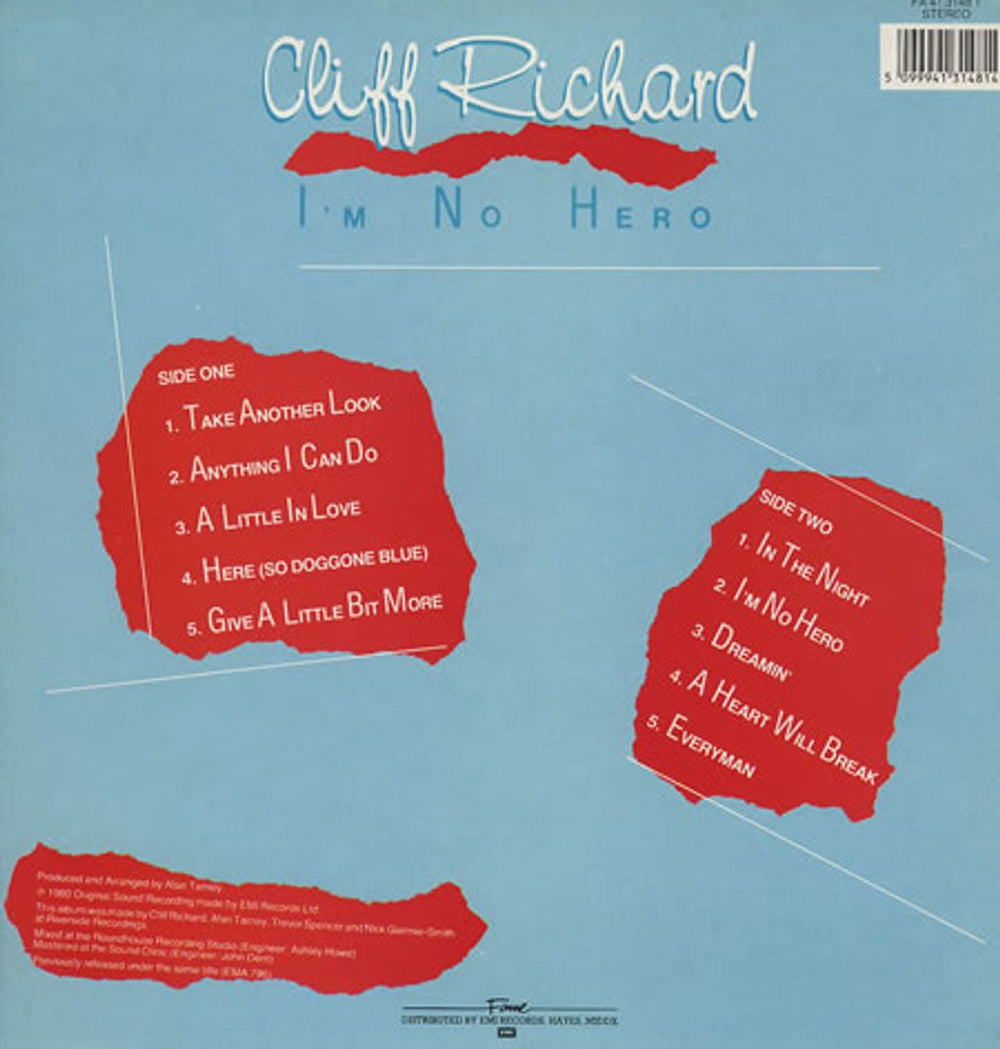 Cliff Richard I'm No Hero UK vinyl LP album (LP record) RICLPIM235920