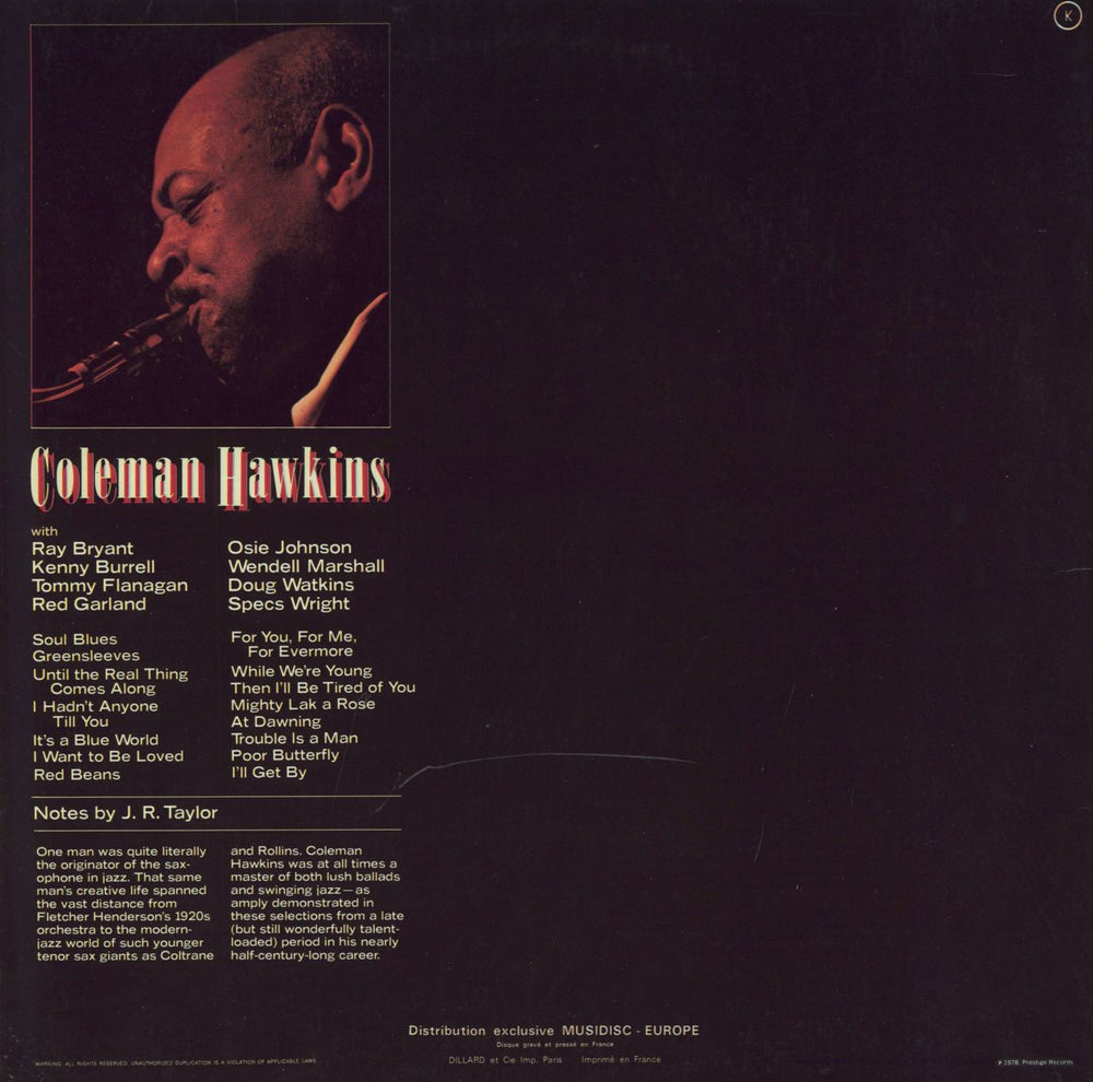 Coleman Hawkins The Real Thing French 2-LP vinyl record set (Double LP Album)