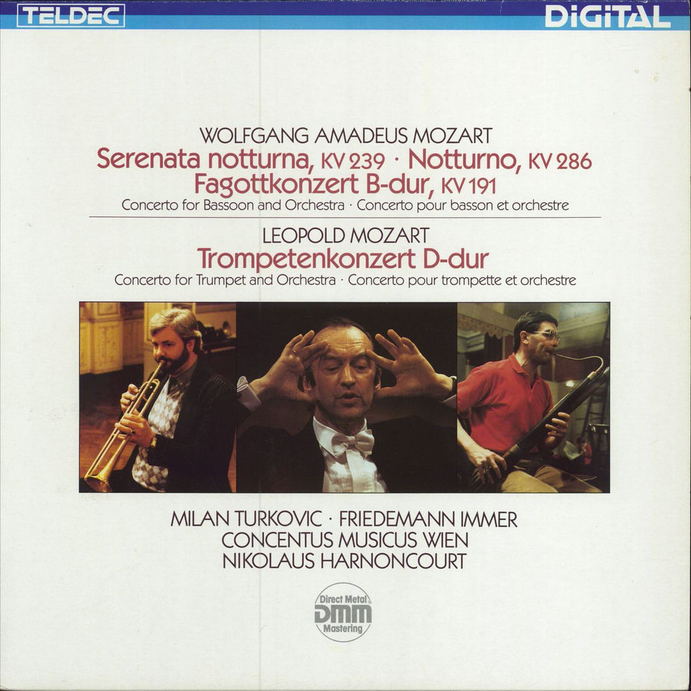 Concentus Musicus Wien W.A. Mozart: Serenata Notturna, Notturno & Fagottkonzert / L. Mozart: Trompetenkonzert German vinyl LP album (LP record) 6.43673AZ