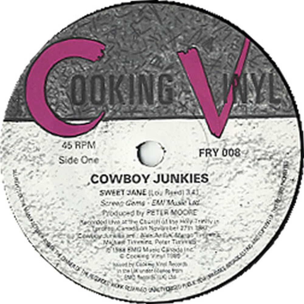 Cowboy Junkies Sweet Jane UK 7" vinyl single (7 inch record / 45) COW07SW408920