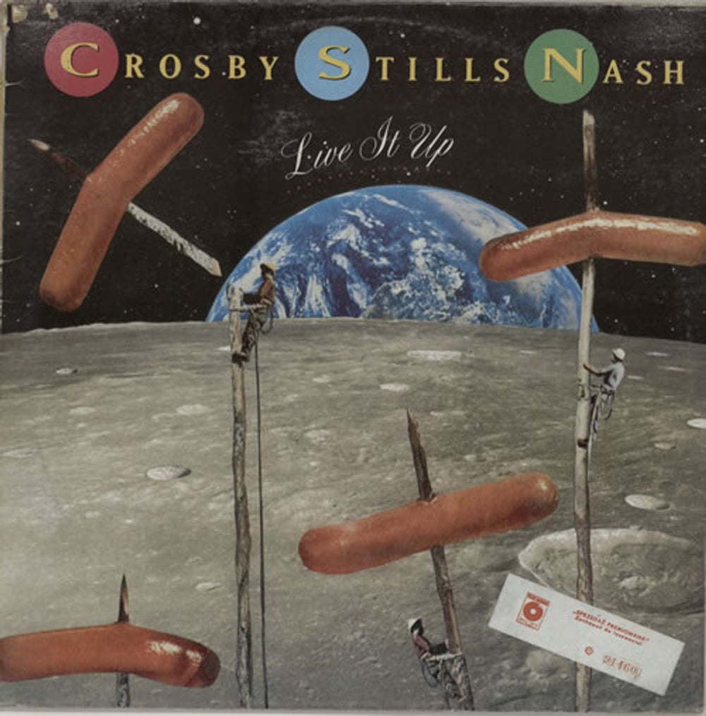 Crosby, Stills & Nash Live It Up Polish vinyl LP album (LP record) SX2939