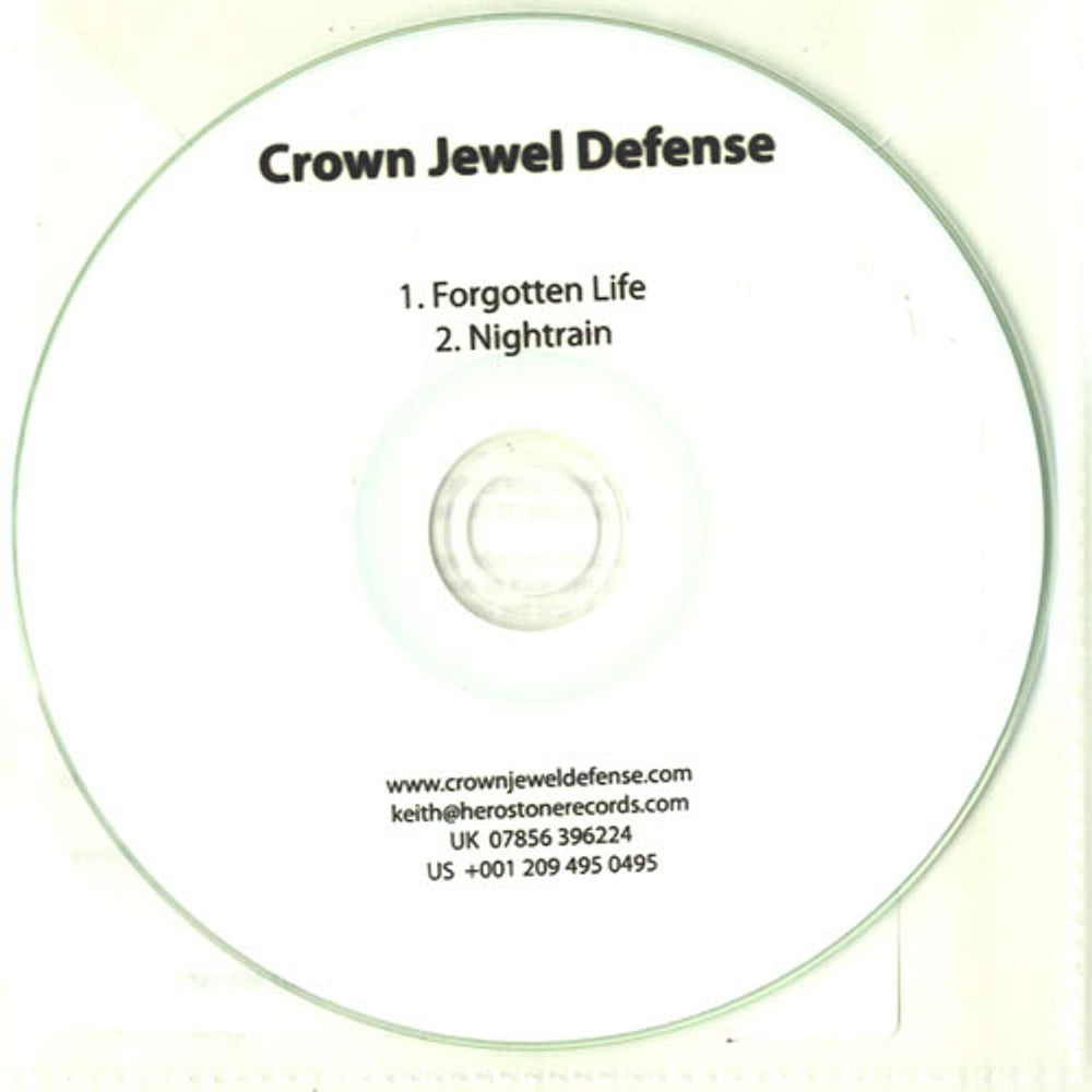 Crown Jewel Defense Forgotten Life UK Promo CD-R acetate CD-R