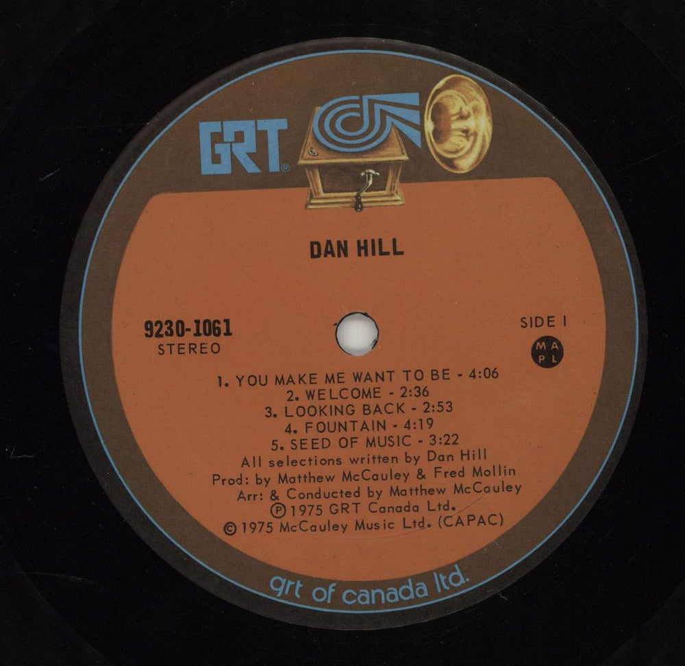 Dan Hill Dan Hill Canadian vinyl LP album (LP record) DZ4LPDA675505