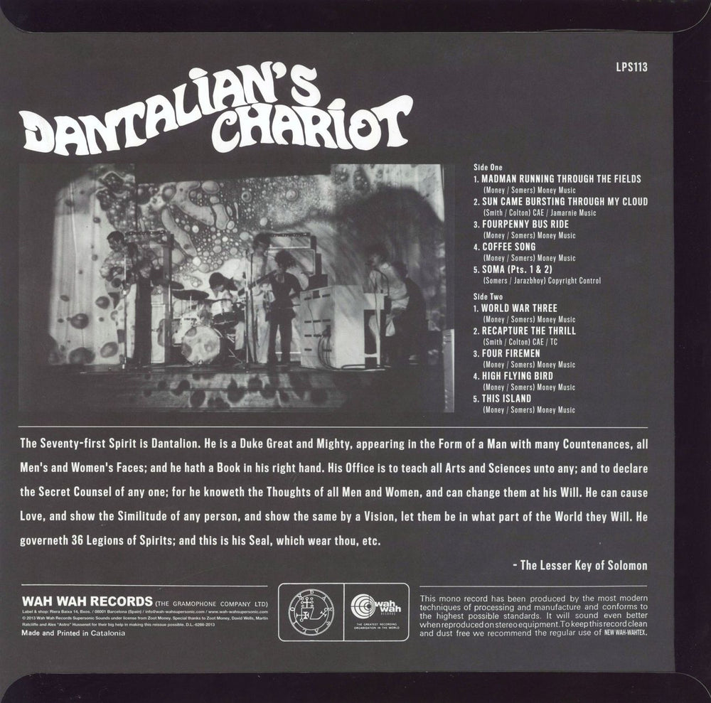 Dantalian's Chariot Chariot Rising Spanish vinyl LP album (LP record)