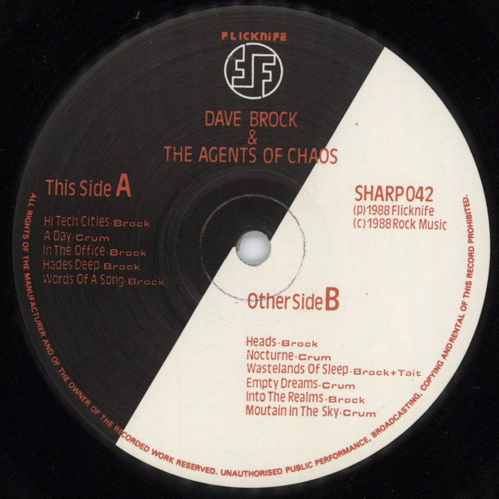 Dave Brock The Agents Of Chaos - Open Shrink UK vinyl LP album (LP record) DE3LPTH809331