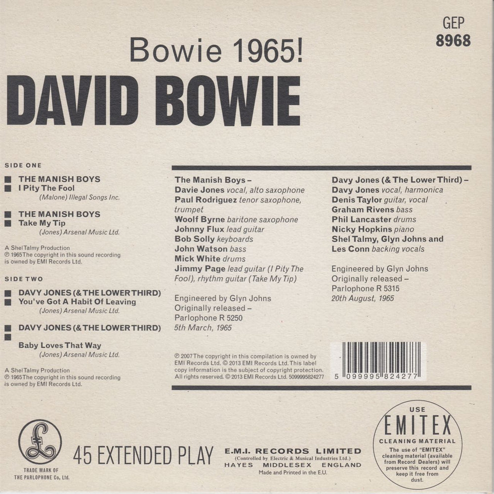 David Bowie Bowie 1965! UK 7" vinyl single (7 inch record / 45) BOW07BO660101