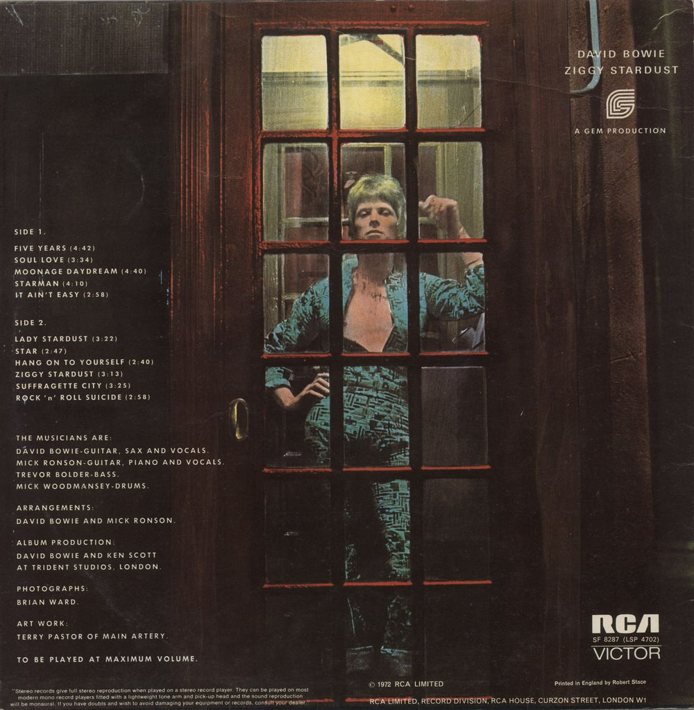 David Bowie The Rise And Fall Of Ziggy Stardust - 1st - 1E - EX UK vinyl LP album (LP record)