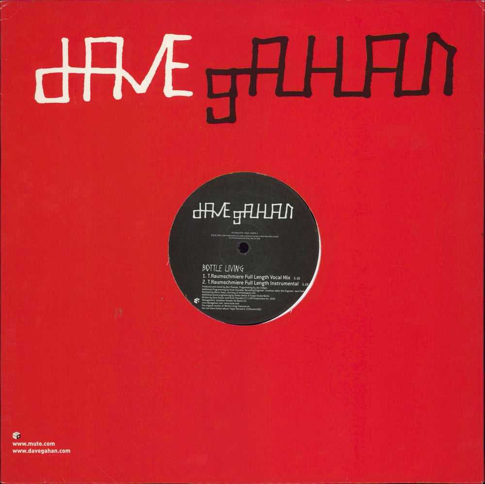 David Gahan Bottle Living UK Promo 12" vinyl single (12 inch record / Maxi-single) PL12MUTE310