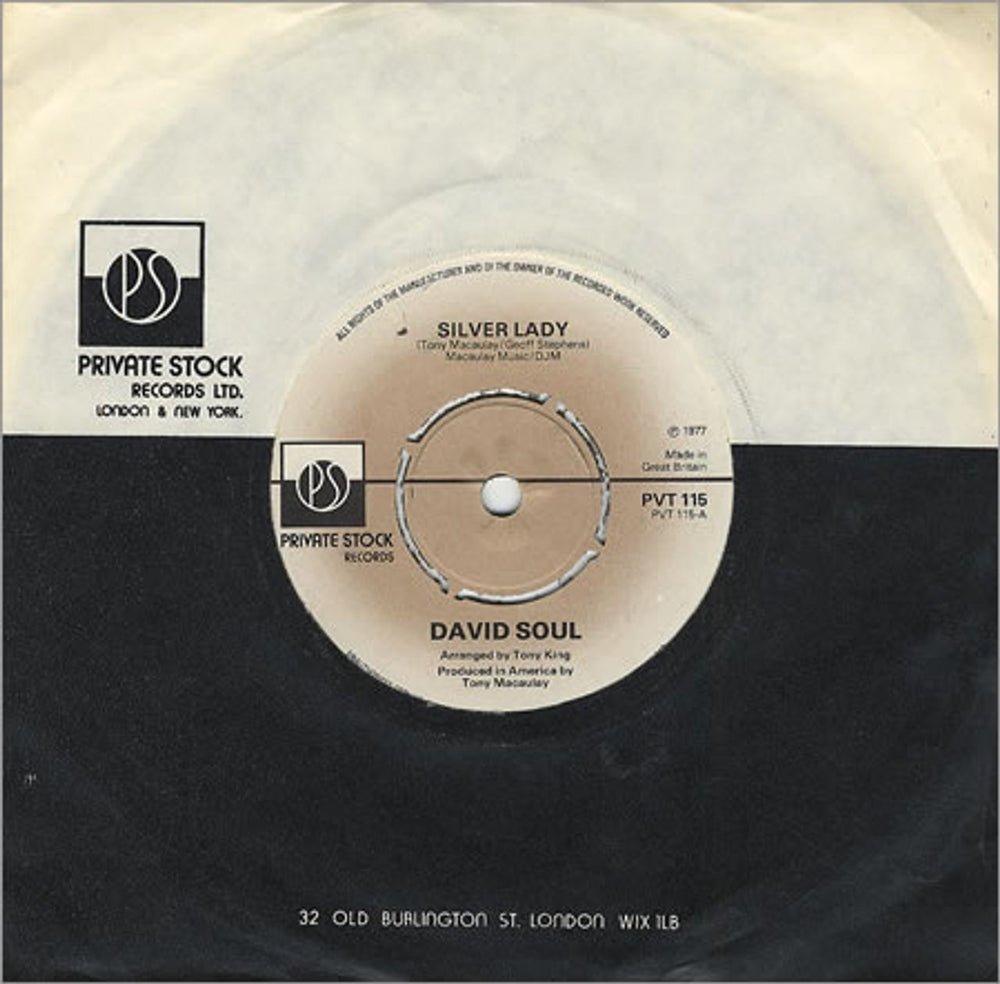 David Soul Silver Lady UK 7" vinyl single (7 inch record / 45) PVT115