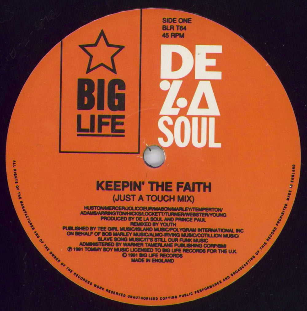 De La Soul Keepin' The Faith UK 12" vinyl single (12 inch record / Maxi-single) DLS12KE805467