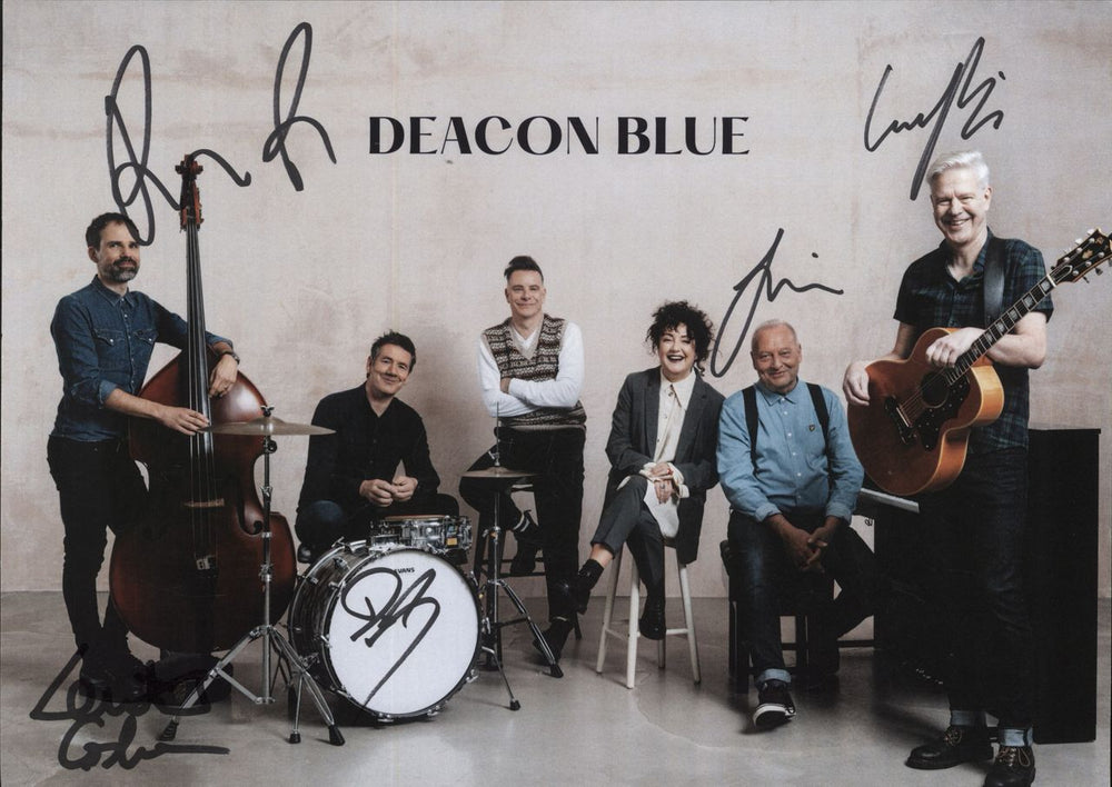 Deacon Blue All The Old 45s: The Very Best Of Deacon Blue - Yellow & Pink Vinyl + Autographed Print UK 2-LP vinyl record set (Double LP Album) DBL2LAL829114