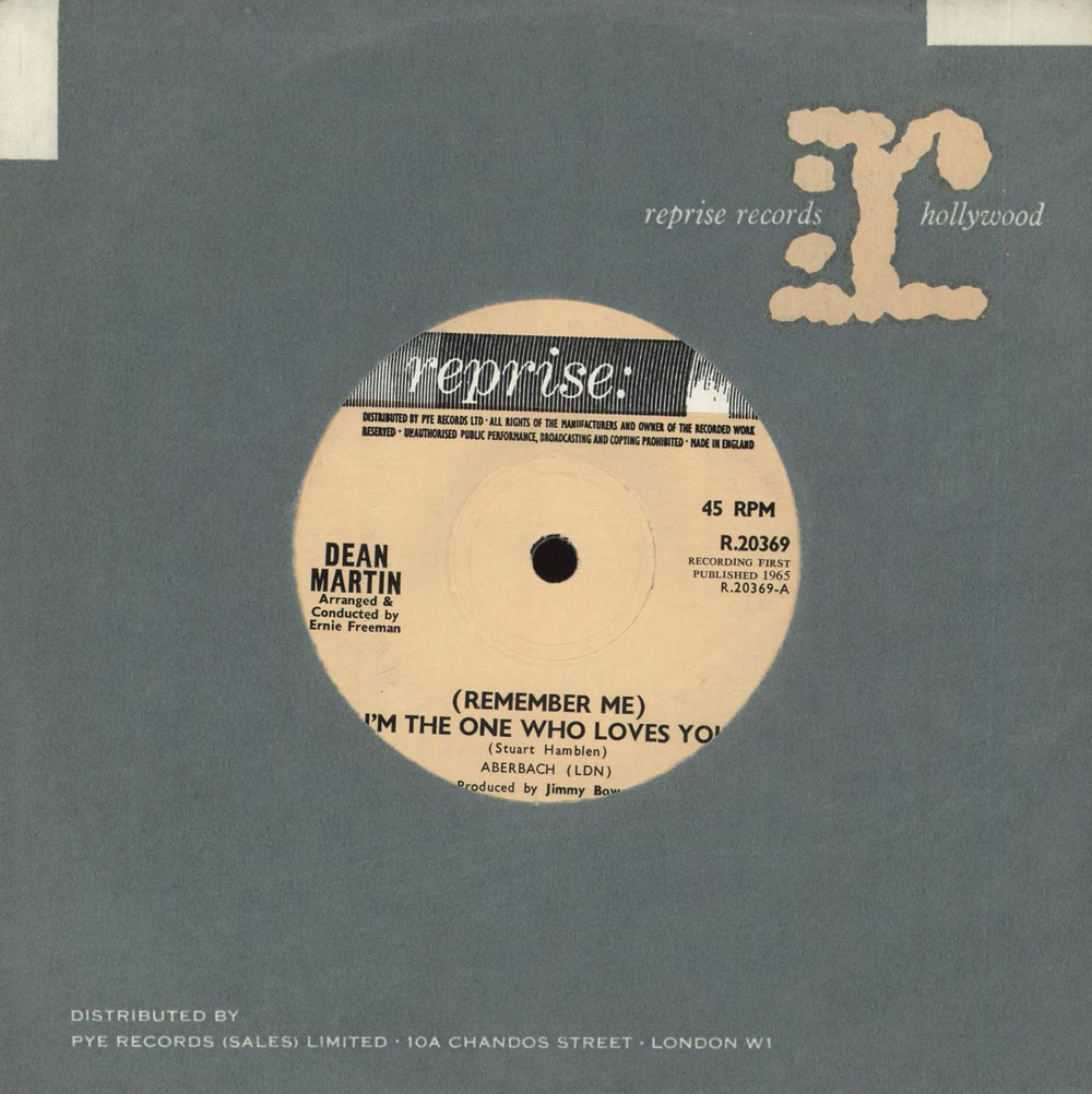 Dean Martin (Remember Me) I'm The One Who Loves You UK 7" vinyl single (7 inch record / 45) R.20369